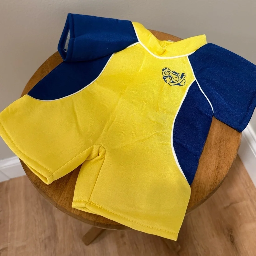 Build-A-Bear Workshop Teddy Bear Scuba Outfit In Blue & Yellow